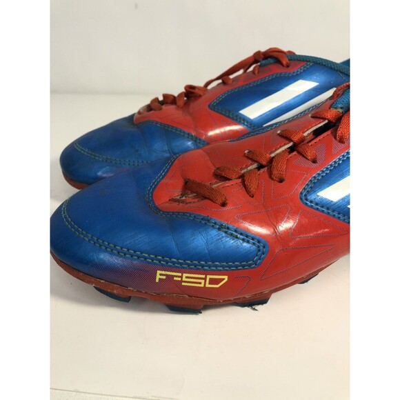 Adidas F50 Size 6 Soccer Cleats - Red/White/Blue V24800 - Picture 3 of 12